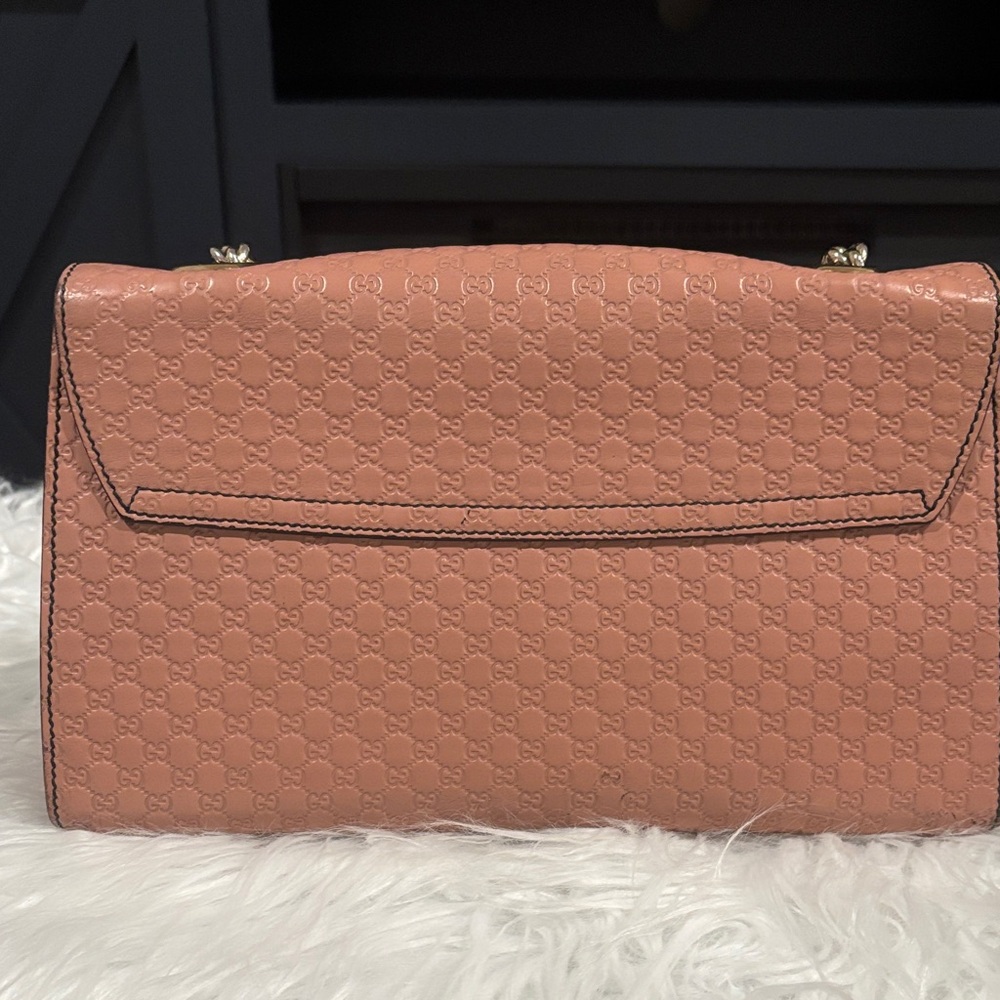 Gucci Pink Leather medium Microguccissima Emily Shoulder Bag - Picture 5 of 10